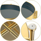 Round Side Table,Gold Metal 2 Tier Tray Metal End Table for Sofa Living Room Tea Table Small Spaces …