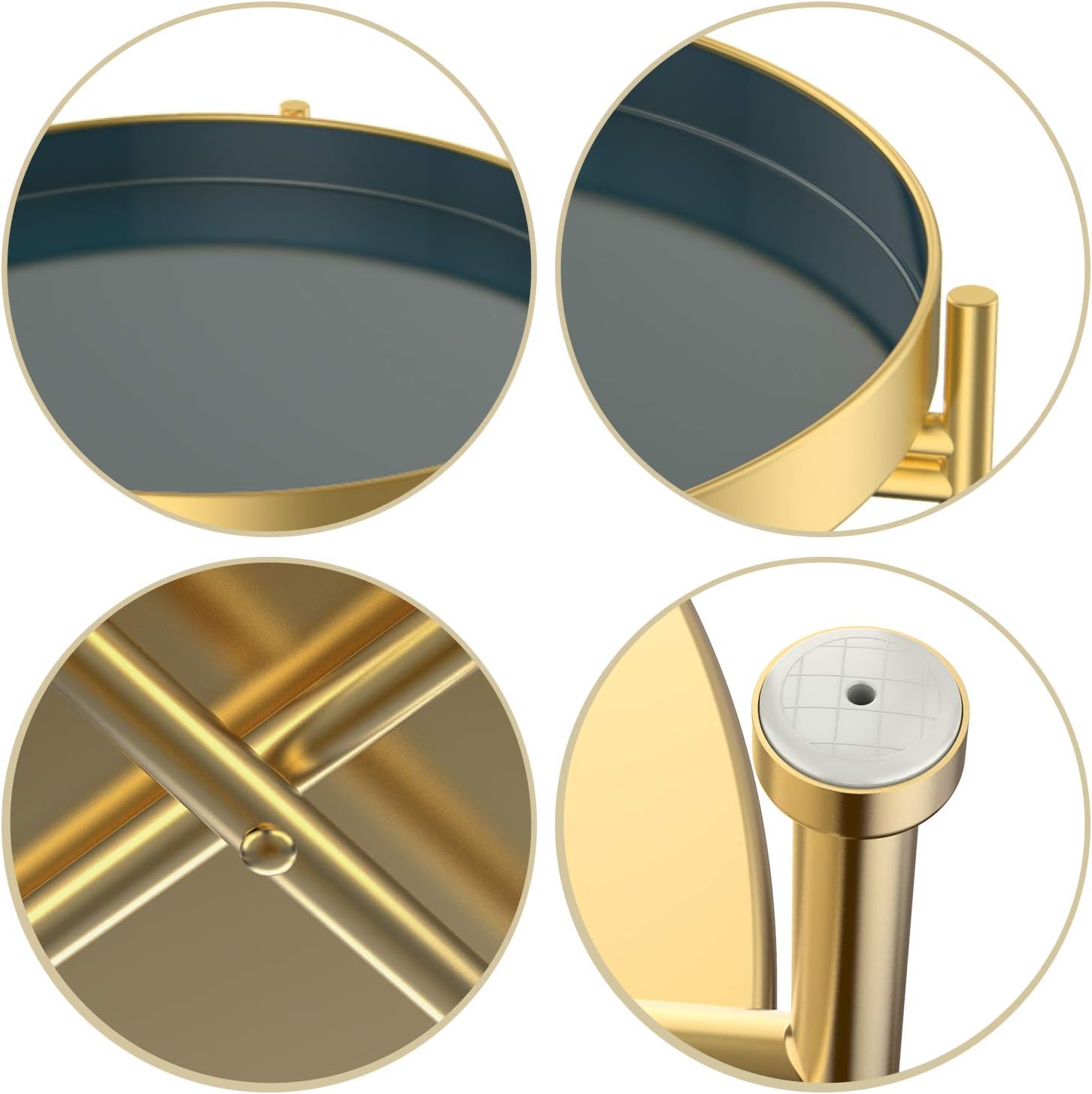 Round Side Table,Gold Metal 2 Tier Tray Metal End Table for Sofa Living Room Tea Table Small Spaces …