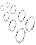 316L Surgical Stainless Steel Huggie Hoop Earrings 6mm 8mm 10mm 11mm 12mm 14mm Hypoallergenic Earrings Hoop Cartilage Helix Lobes Hinged Sleeper Earrings For Men Women