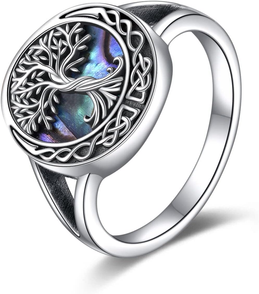 ONEFINITY Tree of Life Rings Sterling Silver Celtic Knot Tree of Life Rings Family Tree Jewelry Gifts for Women