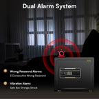 ADIMO Home Safe Box, 1.2 Cubic Feet Security Safe Box with Fireproof Waterproof Money Bag, Digital Keypad and Dual Key System, Personal Safe Fireproof Lock Box for Home Office Valuable Document