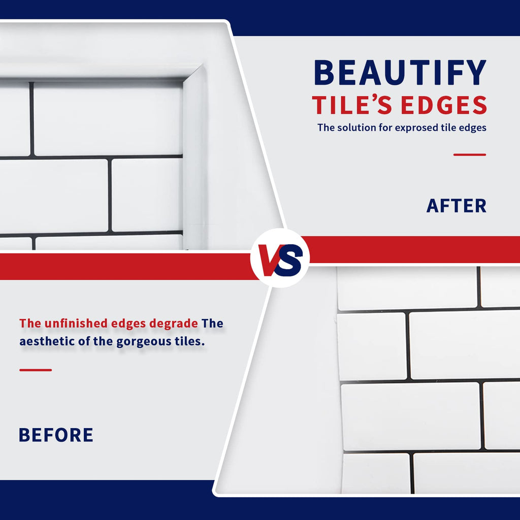 Art3dwallpanels 10 Ft Flexible Peel and Stick Trim Molding for Backsplash Tile Edge, Self-Adhesive Wall Trim for Corner Decor, 120x0.47x0.2 Inch White - Grand Goldman