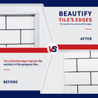 Art3dwallpanels 10 Ft Flexible Peel and Stick Trim Molding for Backsplash Tile Edge, Self-Adhesive Wall Trim for Corner Decor, 120x0.47x0.2 Inch White - Grand Goldman