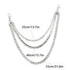 Łańcuch do spodni Lainrrew, łańcuch do spodni, pasek łańcuchowy, łańcuch do portfela, łańcuch do kieszeni, łańcuch do dżinsów hip-hop punk, łańcuch do kluczy, gotyckie akcesoria dla Eboy Egirl kobiet i mężczyzn (srebrny)