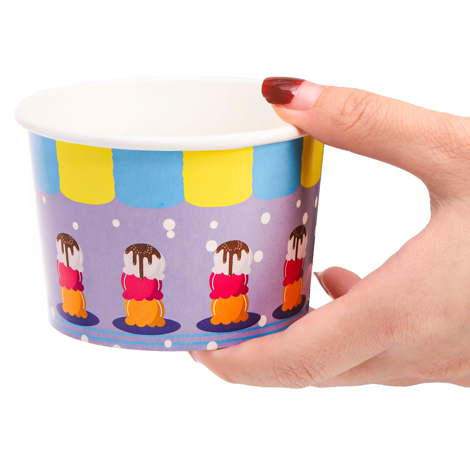 Cididu 240 Stück Papp-Eisbecher, 8 Oz Einweg-Dessert-Snack-Schalen, Party-Lieferanten Becher für heiße und kalte Speisen, Suppe, Obst, gefrorenen Joghurt