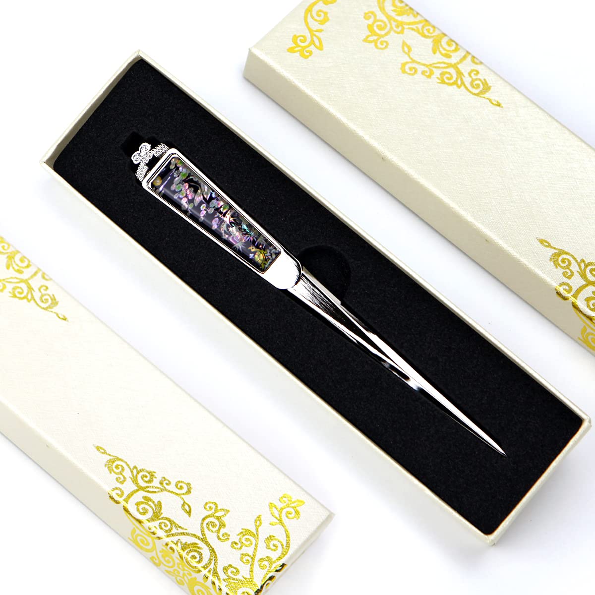 Nóż do otwierania kopert – 168mm dekoracyjny nóż do listów do kopert, pudełek, paczek – wysokiej jakości nierdzewny nóż do listów dla każdego – powłoka antyodciskowa (dziesięć lat trwałości)