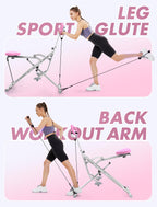 Sportsroyals Squat Machine for Home,Rodeo Core Exercise Machine,330lbs Foldable,Adjustable 4 Resistance Bands,Ride & Rowing Machine for Botty Glutes Butt Thighs,Ab Back/Leg Press Hip Thrust…