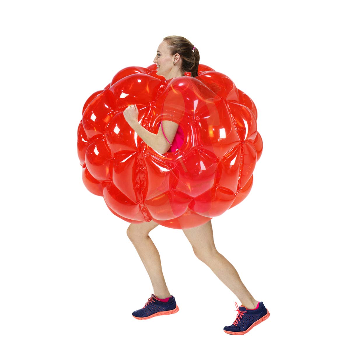 SUNSHINEMALL 2er Pack aufblasbare Stoßkugeln für Kinder Riesiger Zorb-Ball Sumo-Bälle Menschen-Hamsterball Blasenbälle für Erwachsene Ganzkörper-Buddy Outdoor-Spielzeug für Kinder (36" Rot)