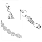 Chaîne de pantalon pour hommes femmes, chaîne de portefeuille crâne biker, longue chaîne de ceinture de poche cool EMO punk pour pantalons, porte-clés pour hip hop rock jean gothique