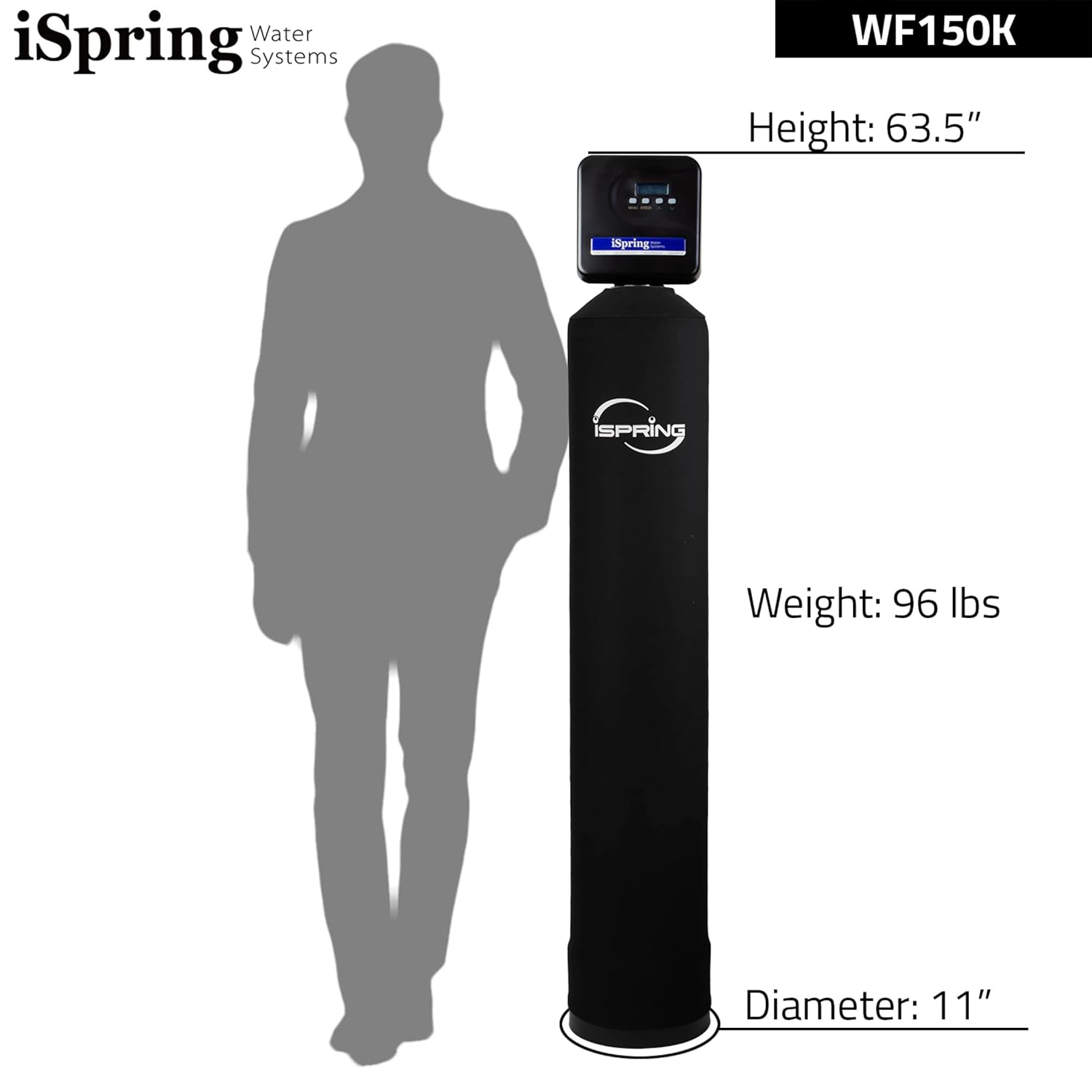 iSpring WF150K Whole House Central Water Filtration System with Set and Forget Smart Valve, Up to 10 Years