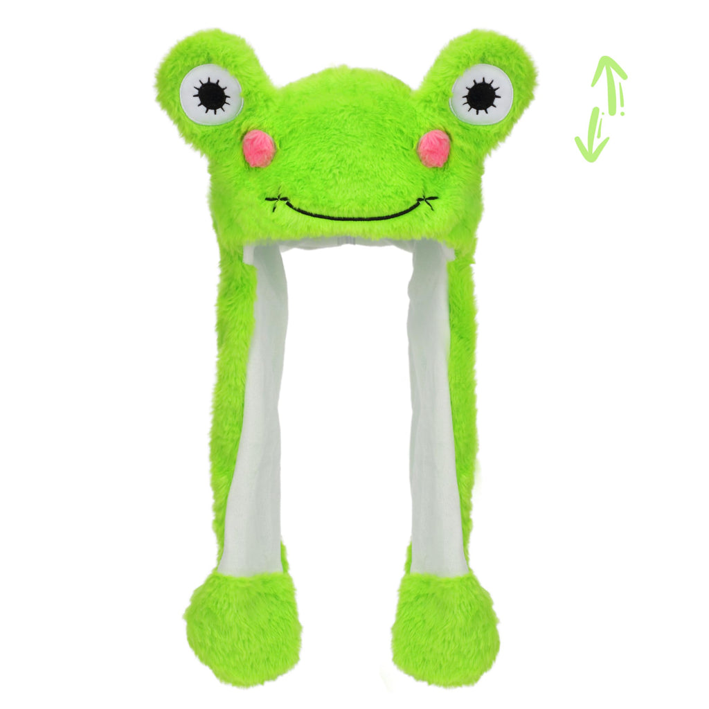 Animal Hat with Ears Moving Jumping Pop Up Beating Hat Plush Holiday Cosplay Dress Up Funny Gift for Kids