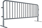 Electriduct 7.3 Feet Heavy Duty Galvanized Steel Barrier Interlocking Crowd Control Barricade with Flat Feet (Pack of 4)
