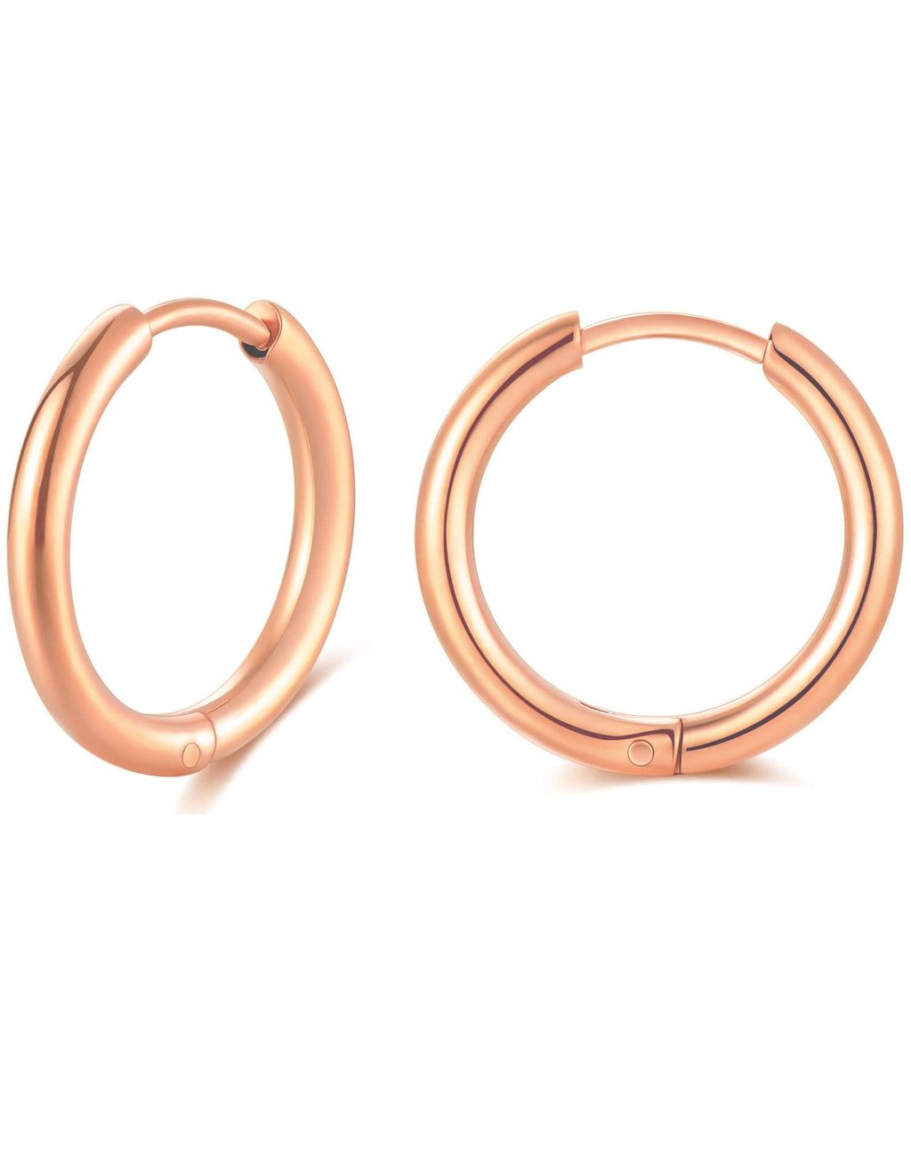 316L Surgical Stainless Steel Huggie Hoop Earrings 6mm 8mm 10mm 11mm 12mm 14mm Hypoallergenic Earrings Hoop Cartilage Helix Lobes Hinged Sleeper Earrings For Men Women