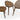 Solid Wood Nesting Coffee Table Set of 3 - Mid Century Modern Pebble Tables with Tapered Legs – Wooden Home Furniture in a Retro Style (Walnut)