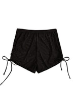 Bas de bikini en maille transparente latérale à cordon pour femme Verdusa, short de couverture de maillot de bain noir M