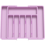 Lifewit Silverware Drawer Organizer, Expandable Utensil Tray for Kitchen, BPA Free Flatware and Cutlery Holder, Adjustable Plastic Storage for Spoons Forks Knives, 8.5-14 x 12", Black