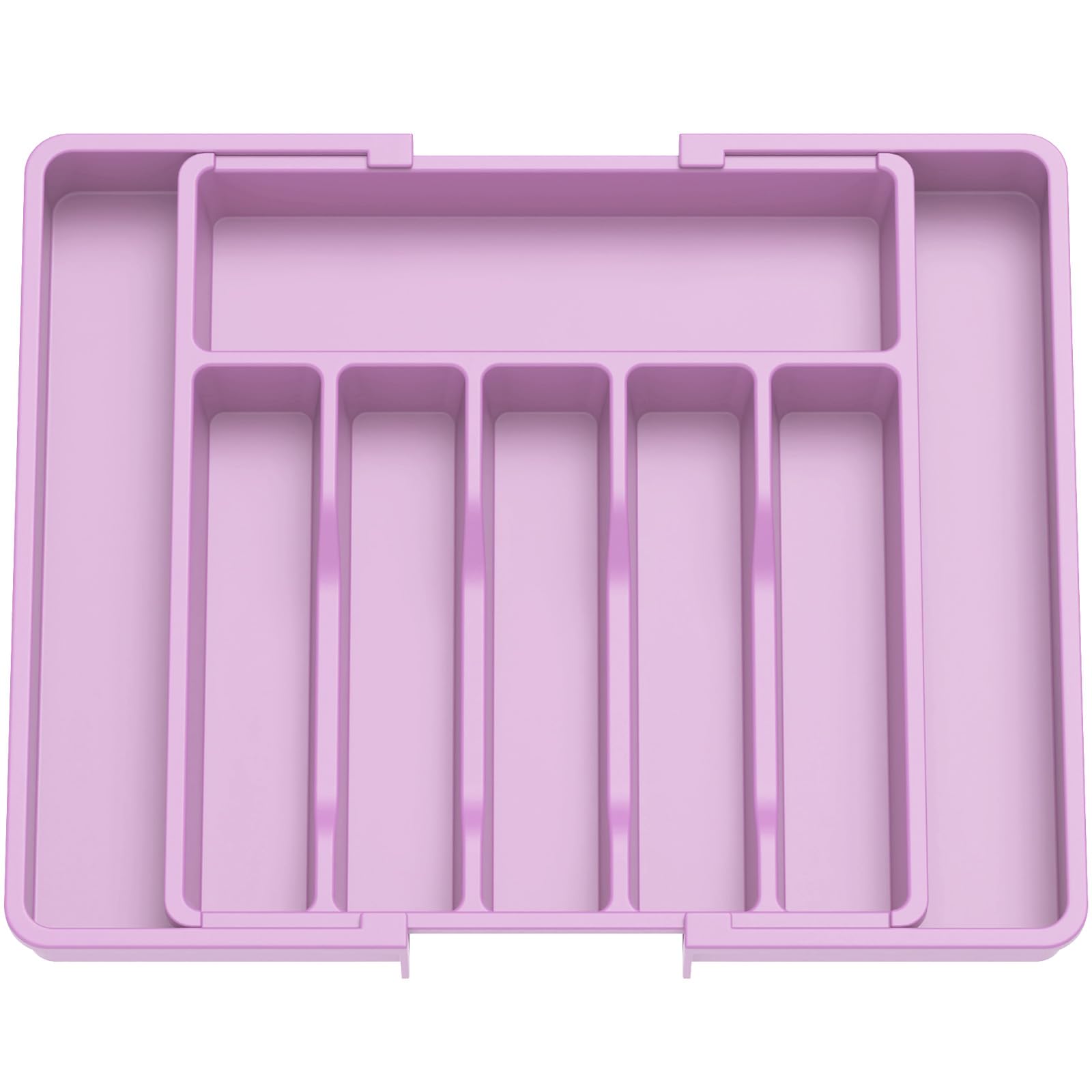 Lifewit Silverware Drawer Organizer, Expandable Utensil Tray for Kitchen, BPA Free Flatware and Cutlery Holder, Adjustable Plastic Storage for Spoons Forks Knives, 8.5-14 x 12", Black