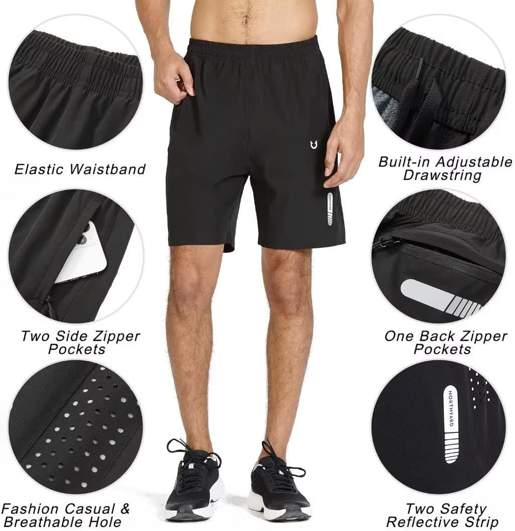 NORTHYARD Men's Athletic Running Shorts Quick Dry Workout Shorts 7"/ 5"/ 9" Lightweight Sports Gym Basketball Tennis Hiking