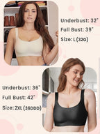 FORLEST Minimizer Bras for Women Full Coverage, Deep Cup Bra Hides Back Fat, Wireless Seamless Bras for Women No Underwire