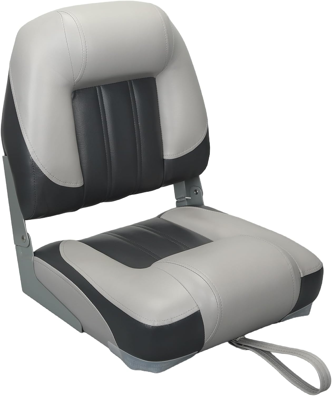 Elite Folding Boat Seat Low Back Boat Seating Fold-Down Fishing Boat Seat, 2 Pack, Charcoal/Light Gray