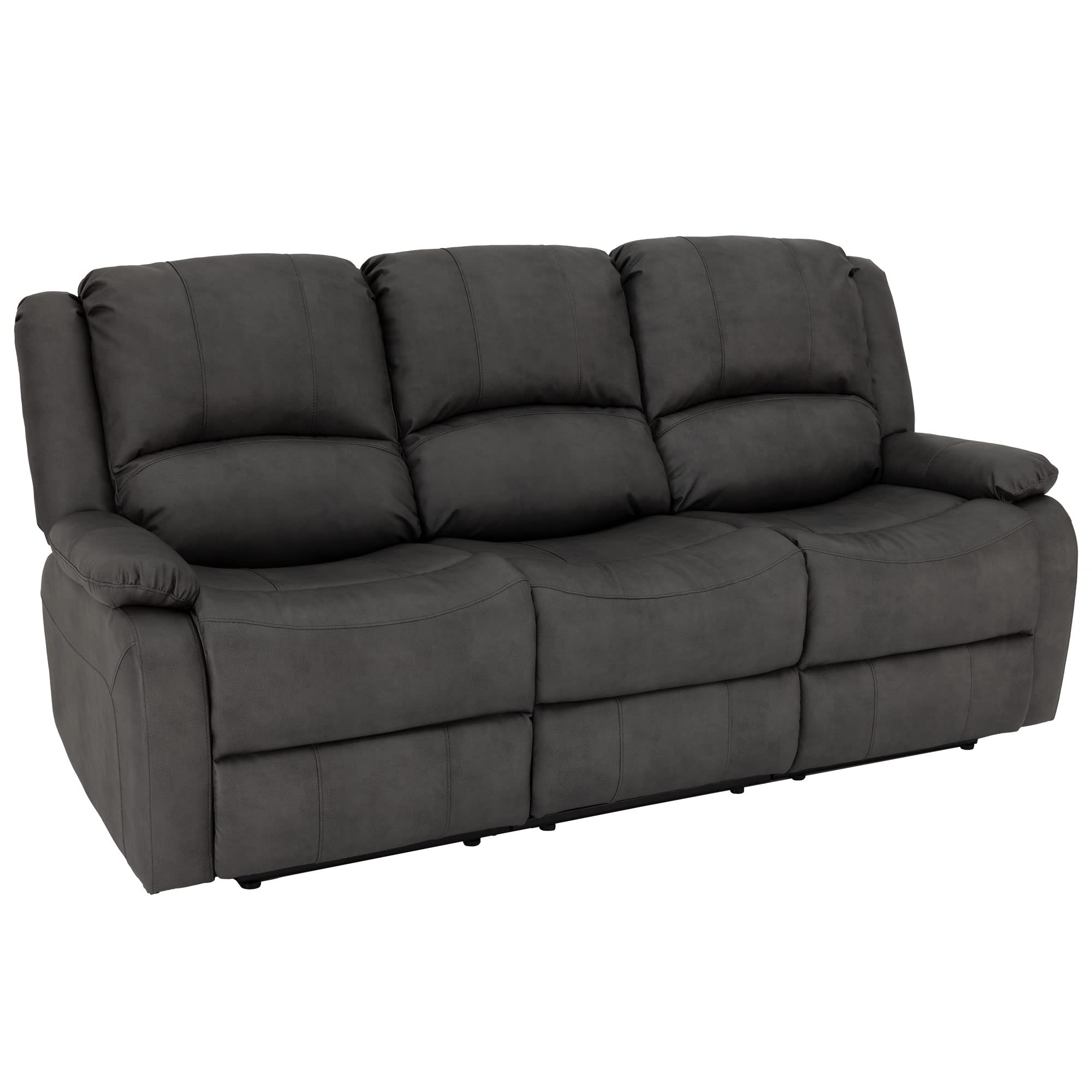 RecPro Charles 67" Double Recliner RV Sofa | Zero Wall Loveseat for Camper | Wall Hugger Couch | Fifth Wheel Theater Seating | Upgraded 2023 Fabric (Toffee)