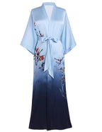 PRODESIGN Kimono Robe for Women - Long Satin Sleepwear Silky Kimono Cover-Up Nightgown Japanese Bathrobe Loungewear Blouse