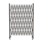 GYMTIME Expandable Barricade, Metal Safety Barrier with Casters, Mobile Folding Security Gate, 11 FT, Adjustable Traffic Temporary Fence for Warehouse Shopping Mall