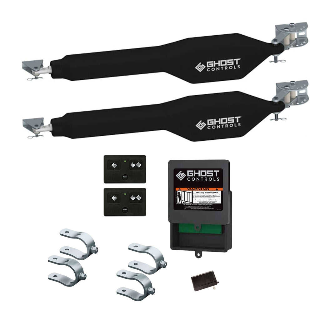 Ghost Controls Heavy-Duty Automatic Gate Opener Kit for Swing Gates with Long-Range Gate Opener Remote - Model TSS1