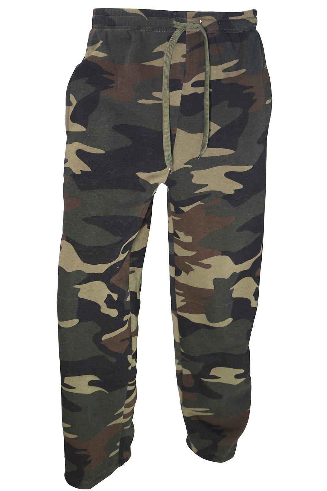 Facitisu Men's Jogger Sweatpants Elastic Lounge Workout Bottom Pants with Pockets Camo Green 3X-Large - Grand Goldman