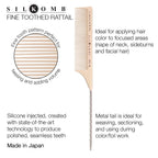 Cricket Silkomb Pro-50 Fine Tooth Rattail Comb for Hair – Precision Styling Tool with Seamless Teeth & Metal Tail for Sectioning, Weaving, and Smooth Detangling, Ideal for Professional Use