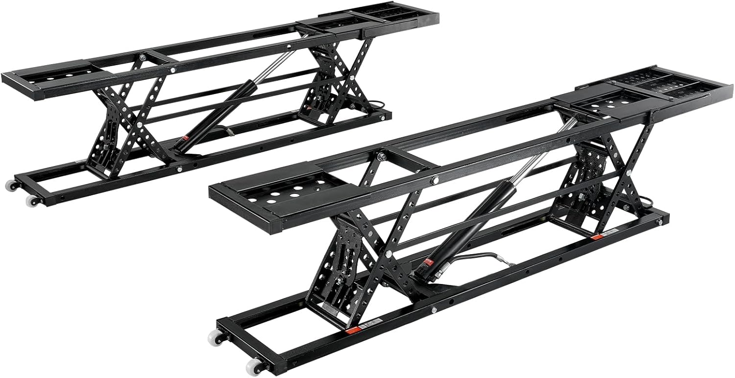 VEVOR Portable Car Lift - 7,000 LBS Capacity, 26.8" Max. Height, Heavy-Duty Carbon Steel Truck Lift with 120V Power Unit