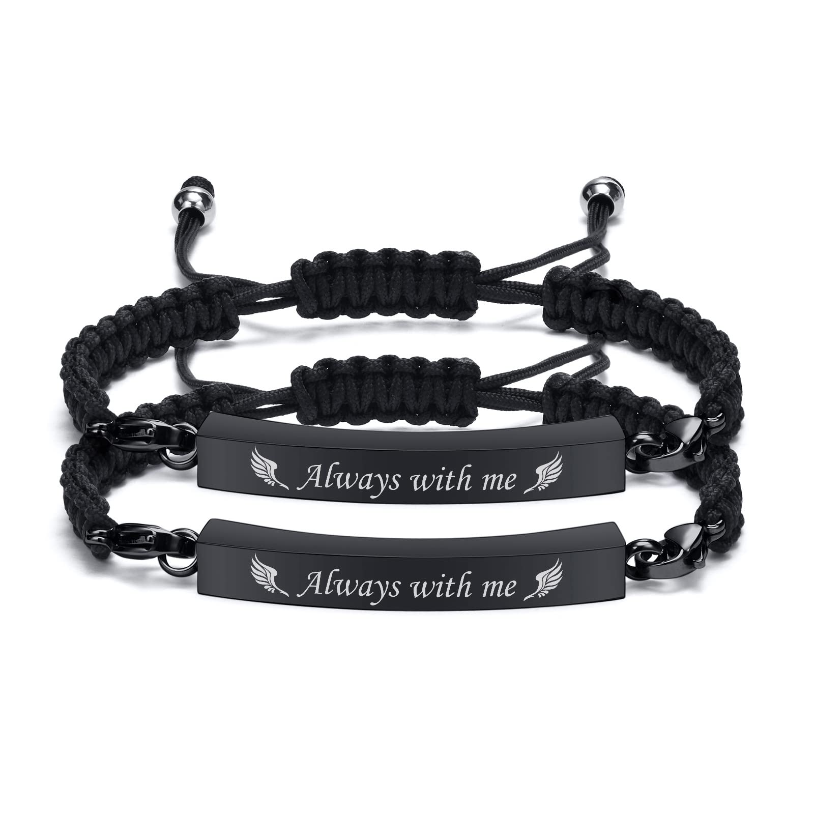 MPRAINBOW Adjustable Cremation Memorial Urn Bracelet, Stainless Steel Cremation Manmade Braided Urn Bracelet Keepsake Urn Bracelet for Ashes with Fill Kit