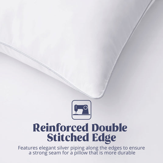 puredown® Goose Feathers and Down White Pillows with 100% Cotton Cover, Bed Sleeping Hotel Collection Pillows Set of 2, Standard Size