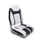 High Back Boat Seats 2 Pack, Folding Fishing Bass Boat Seat, White and Black