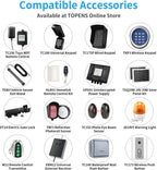 TOPENS AD8S Automatic Solar Gate Opener for Heavy Duty Dual Swing Gates Up to 18ft per Arm, Dual Swing Gate Operator Battery Powered with Remote Control Kit Gate Motor Solar Panel Included