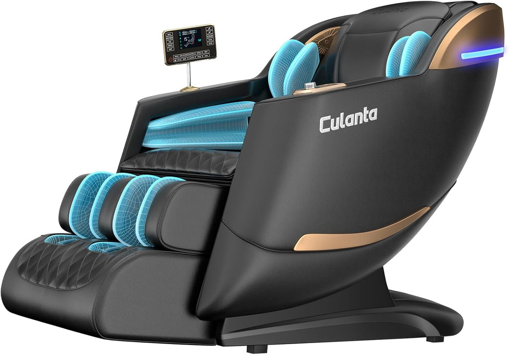 Culanta Massage Chair Full Body, Zero Gravity SL-Track Shiatsu Massage Recliner Chair with Body Scan, Airbags, Foot Rollers, Deep Yoga Stretch, Heating (U1-Black)