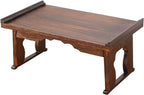 Japanese Floor Table, Small Coffee & Tea Table, Altar for Meditation, Low Table for Sitting on Floor, Wood Bed Tray With Foldable Legs, Laptop Desk