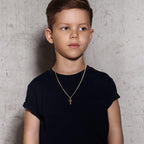 Joxevyia Cross Necklace for 14K Gold Filled Stainless Steel Small Cross Pendant with Cuban Chain Necklace Simple Faith Jewelry Christmas Gift for Men Women 16-24 Inches