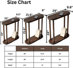 Oval Solid Wood Narrow Side Table, Slim Small Pedestal Coffee Table for Living Room, Modern Minimalist Design for Small Spaces, Recliner Drink Table (Dark Walnut, XLarge)