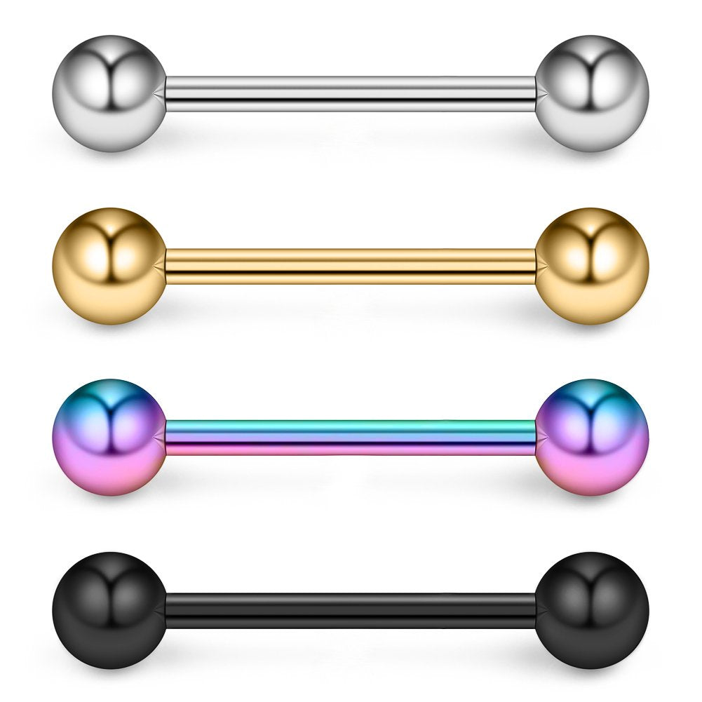 Ruifan 316L Stainless Steel Nipple Shield Barbell Ring Bar Body Piercing 14G