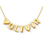 Yopicks Custom Bubble Letter Necklace, Personalized Name Necklaces for Women 14K Gold Plated Initial Necklace Mama Alphabet Pendant A-Z | Graduation Birthday Gifts for Women