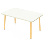 Mango Coffee Table Low Table with 4 Solid Wood Sturdy Legs, Floor Table Desk for Sitting on The Floor, Storage and Living Room Furniture (White)