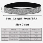 Bounzhi Women Belt Rhinestone Stretch Dresses Belts Elastic Vintage Waist Belt for Women (Silver, L(35"-43")) - Grand Goldman