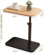 C End Table Adjustable Height,C Shaped Side Tables Living Room and Bedroom for Sofa, Chair,Bed,Coffee Small Spaces Side Table (Wood Grain Color)