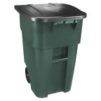 Rubbermaid Commercial Products BRUTE Rollout Heavy-Duty Wheeled Recycling Can/Bin, 50-Gallon, Blue Recycling, for Restaurants/Hospitals/Offices/Warehouses/Garage