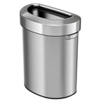iTouchless 5.3 Gallon Open Top Trash Can & Recycle Bin Dual Compartment Combo, includes Decals, 20 Liter, Stainless Steel, Removable Buckets, For Kitchen, Office, Bedroom