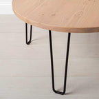 Shivpiin 36" Round Wood & Wire Coffee Table