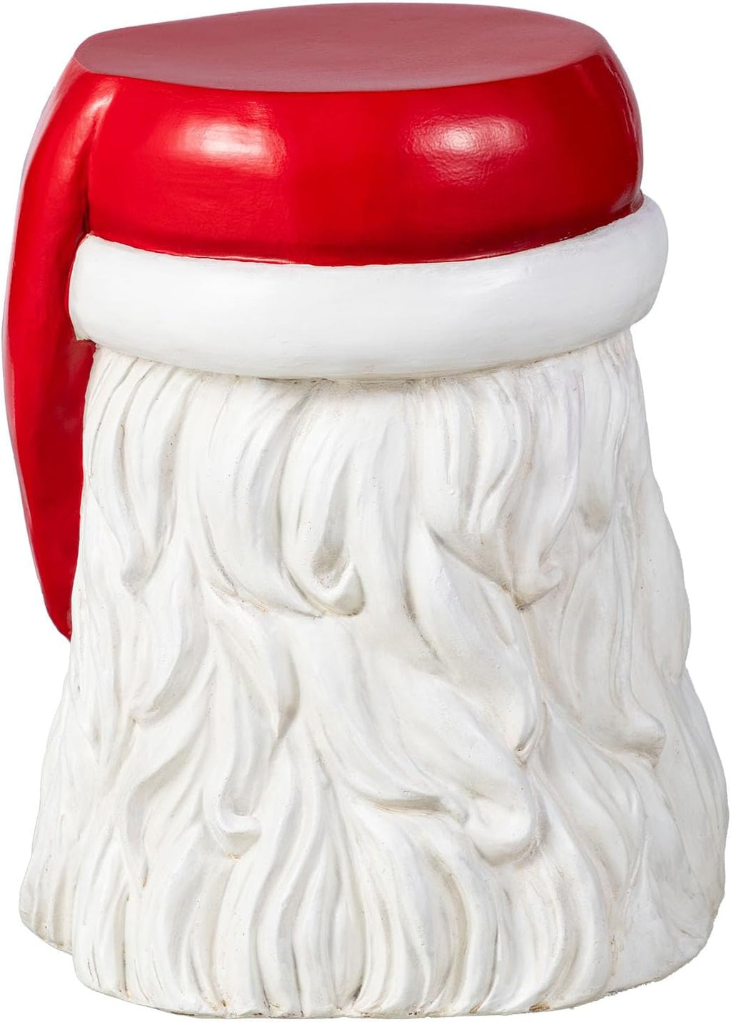 Glitzhome Side Tables Living Room, Round Coffee Accent Table Nightstand, Small Christmas End Table MgO Santa Stool for Bedroom Home Office Dorm Decoration, 16'H