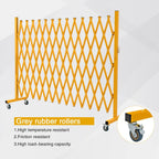 GYMTIME Expandable Barricade, Metal Safety Barrier with Casters, Mobile Folding Security Gate, 11 FT, Adjustable Traffic Temporary Fence for Warehouse Shopping Mall