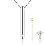 XIUDA Urn Necklace for Ashes Stainless Steel Cremation Necklace with Crystal Memorial Pendant Necklace